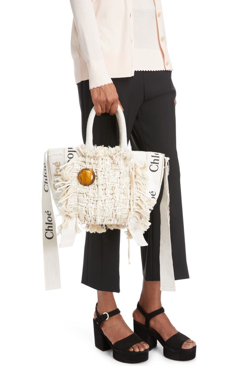 Chloé Medium Woody Woven Patch Tote, Alternate, color,