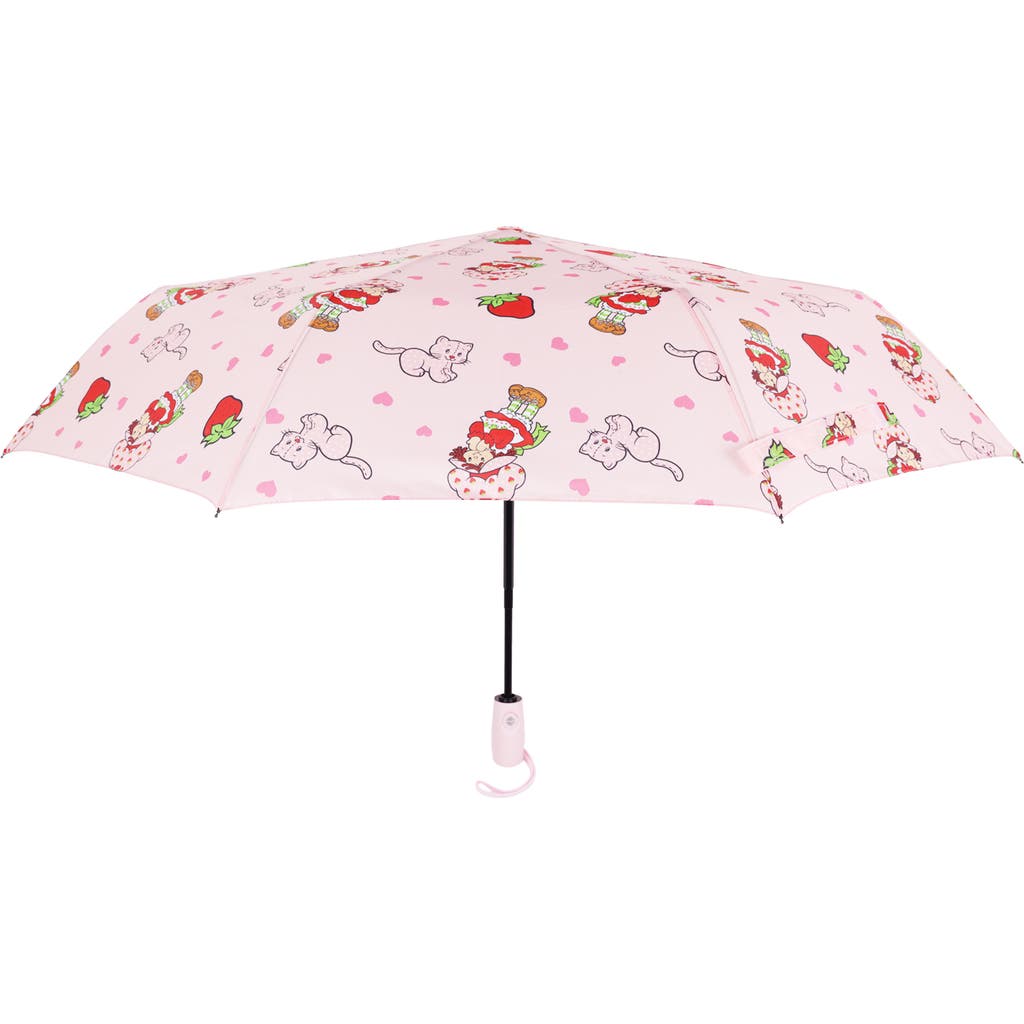 Strawberry Shortcake Heart Print Compact Umbrella In Brown