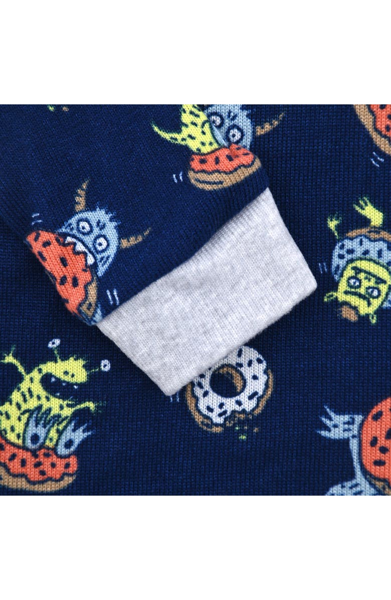 SLEEP ON IT Fitted Two-Piece Pajamas & Socks Set, Alternate, color, Navy