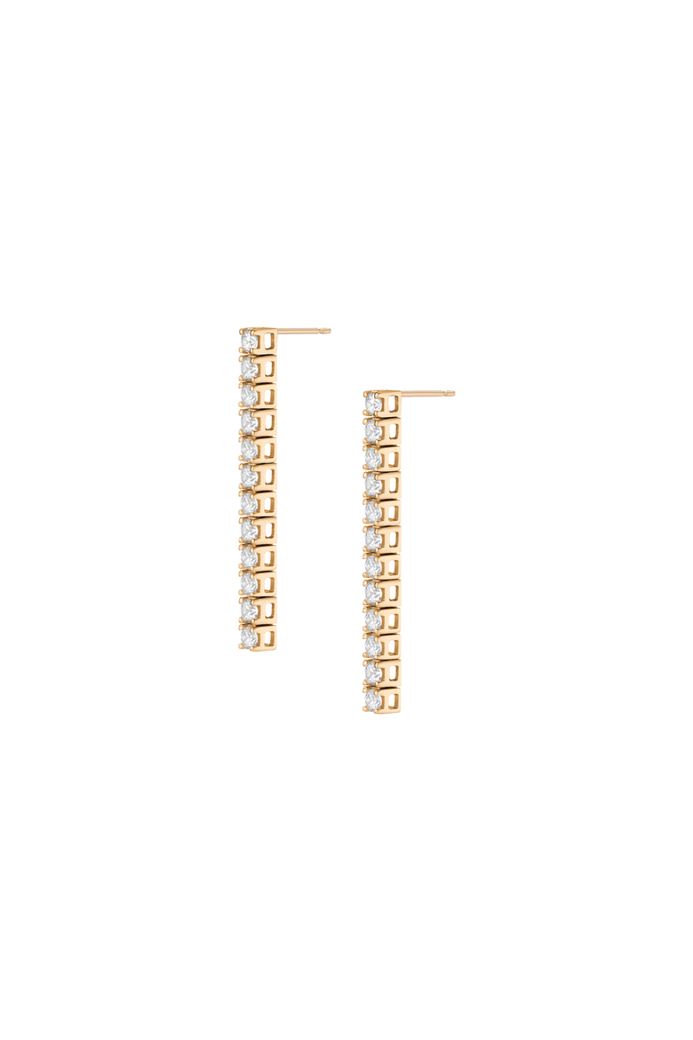 Lab Grown Sapphire Tennis Earrings, Alternate, color, Yellow Gold Vermeil
