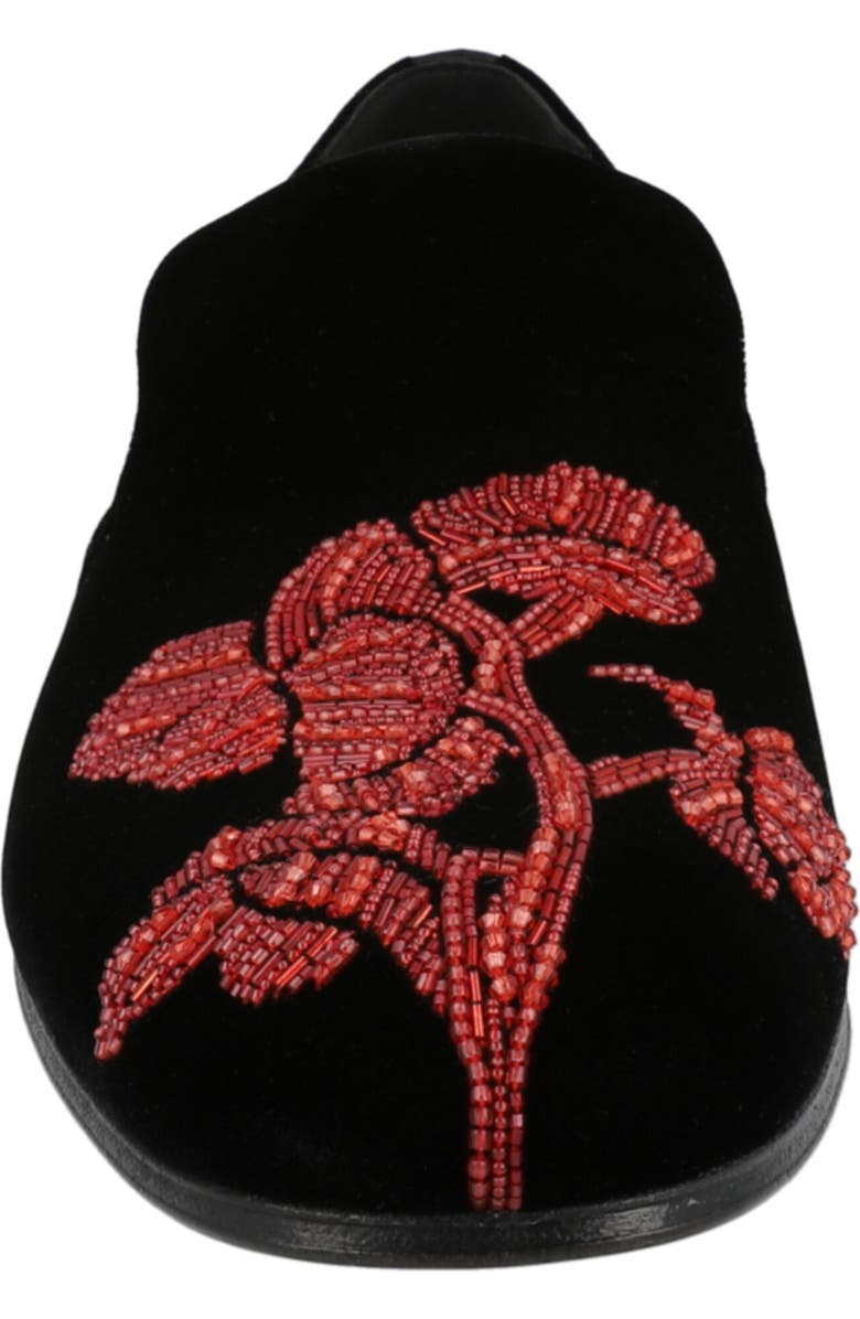 Alexander McQueen Puma Beaded Orchid Velvet Loafer, Alternate, color, Black Red