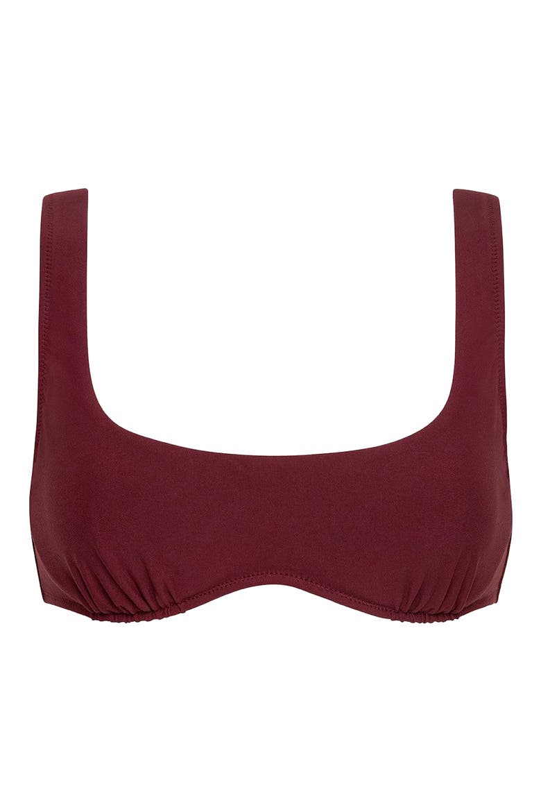 Kaia Sport Bikini Top, Alternate, color, MAROON