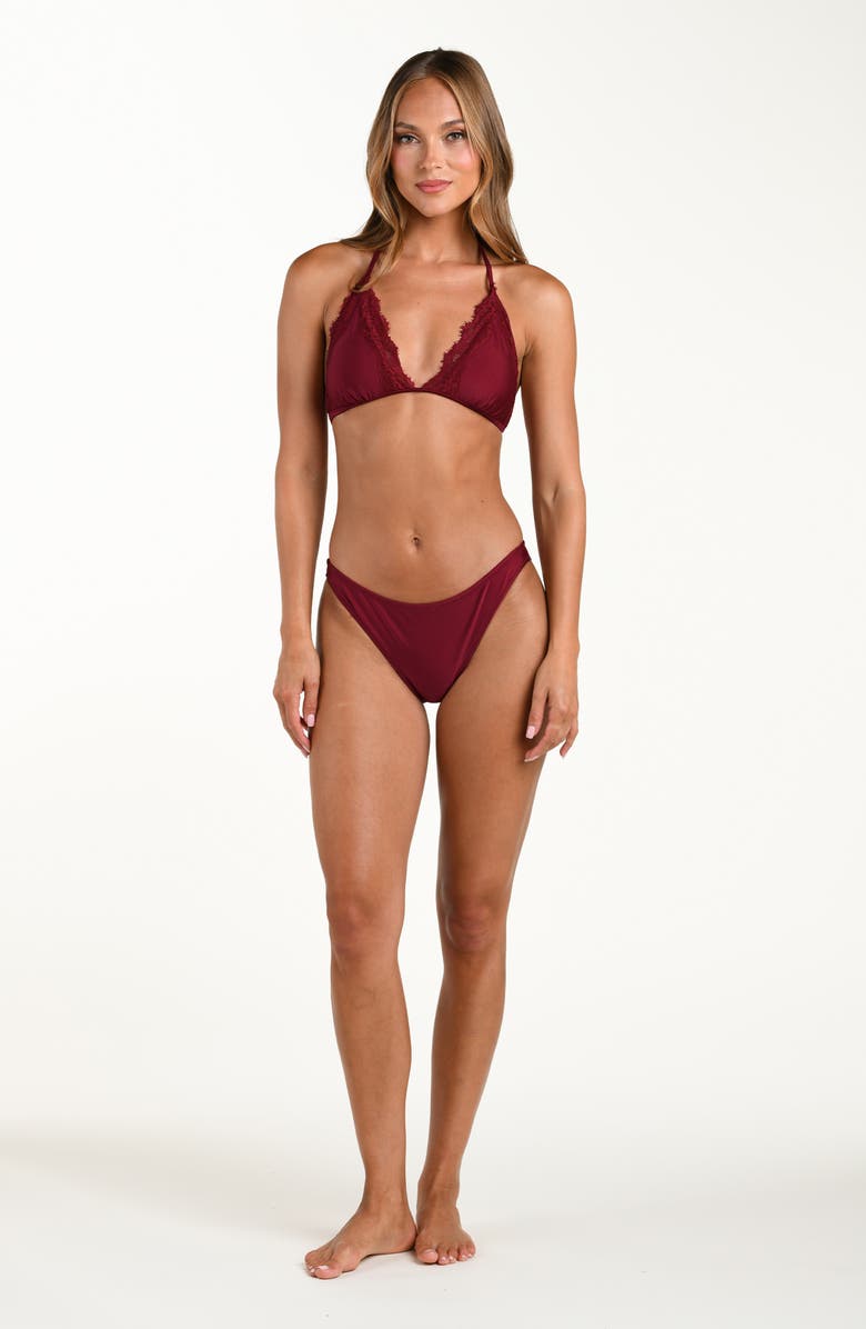 L'AGENCE Jean Bikini Bottoms, Alternate, color, Black Cherry