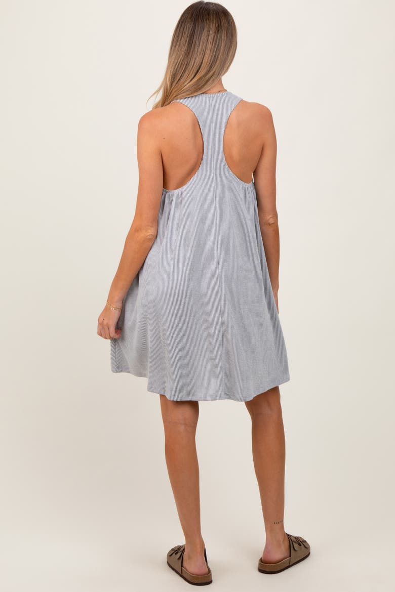 Ribbed Sleeveless Open Back Midi Dress, Alternate, color, Heather Grey