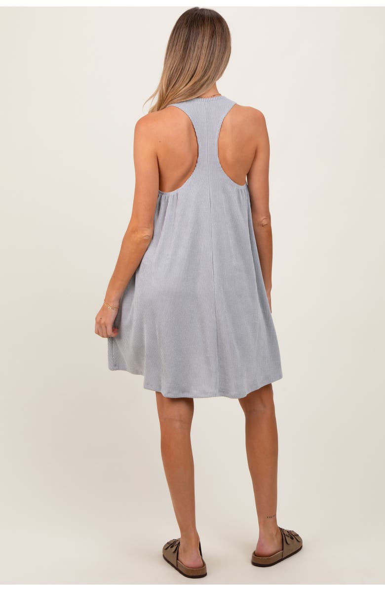 PinkBlush Ribbed Sleeveless Open Back Midi Dress, Alternate, color, Heather Grey