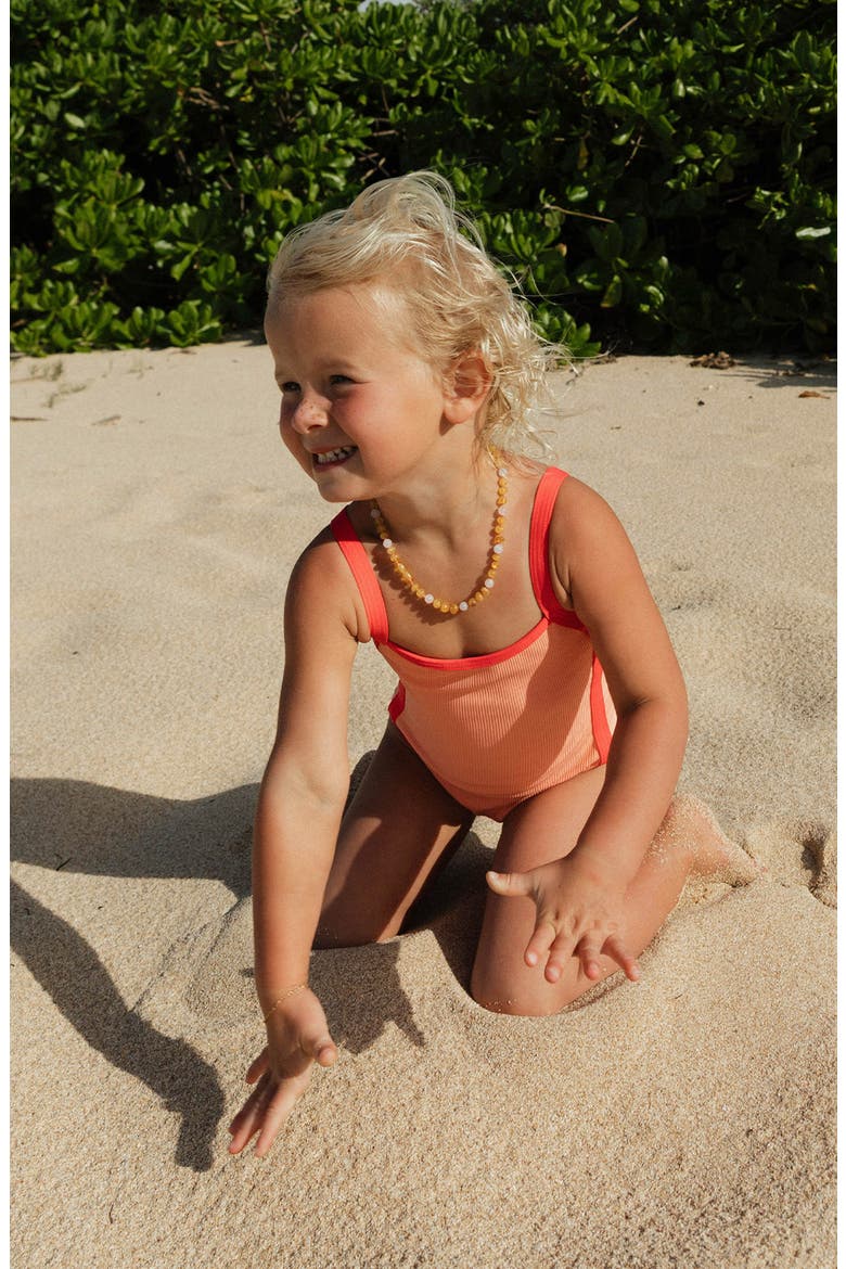 Kids' Little Beach Skipper One-Piece Swimsuit, Alternate, color, FRESHSQUEEZE/ POUT