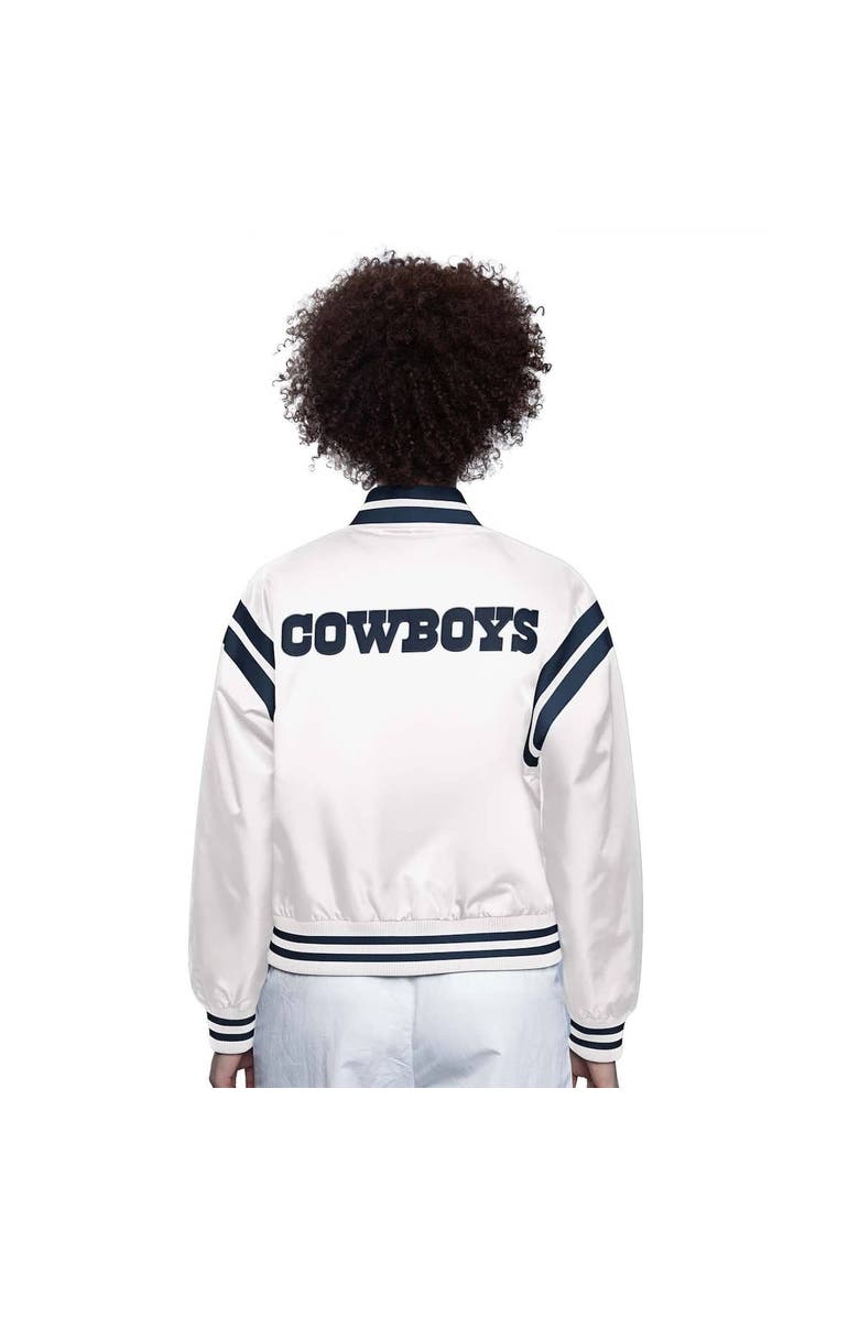 STARTER Women's Starter  White Dallas Cowboys Full Count Full-Snap Varsity Jacket, Alternate, color, 