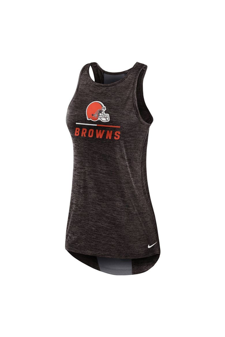 Women's Nike Brown Cleveland Browns High Neck Performance Tank Top, Alternate, color, Brown