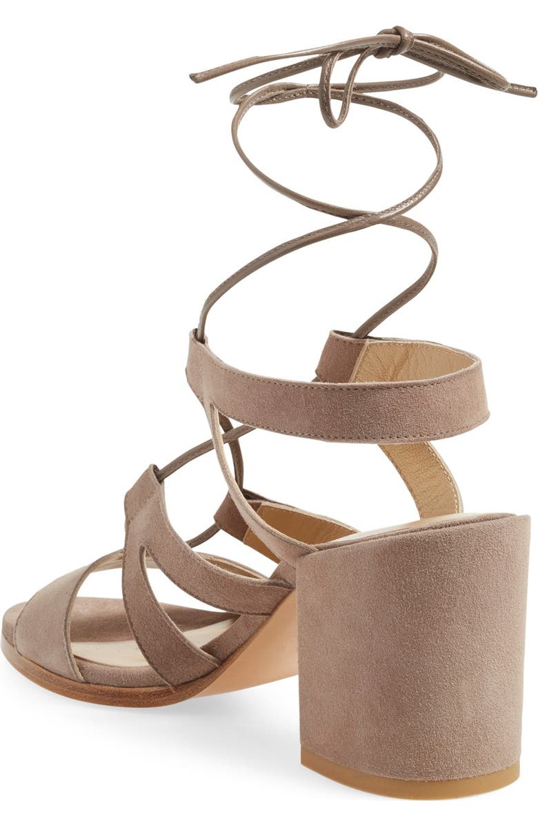 Stuart Weitzman 'Tiegirlbingo' Wraparound Lace Sandal, Alternate, color,