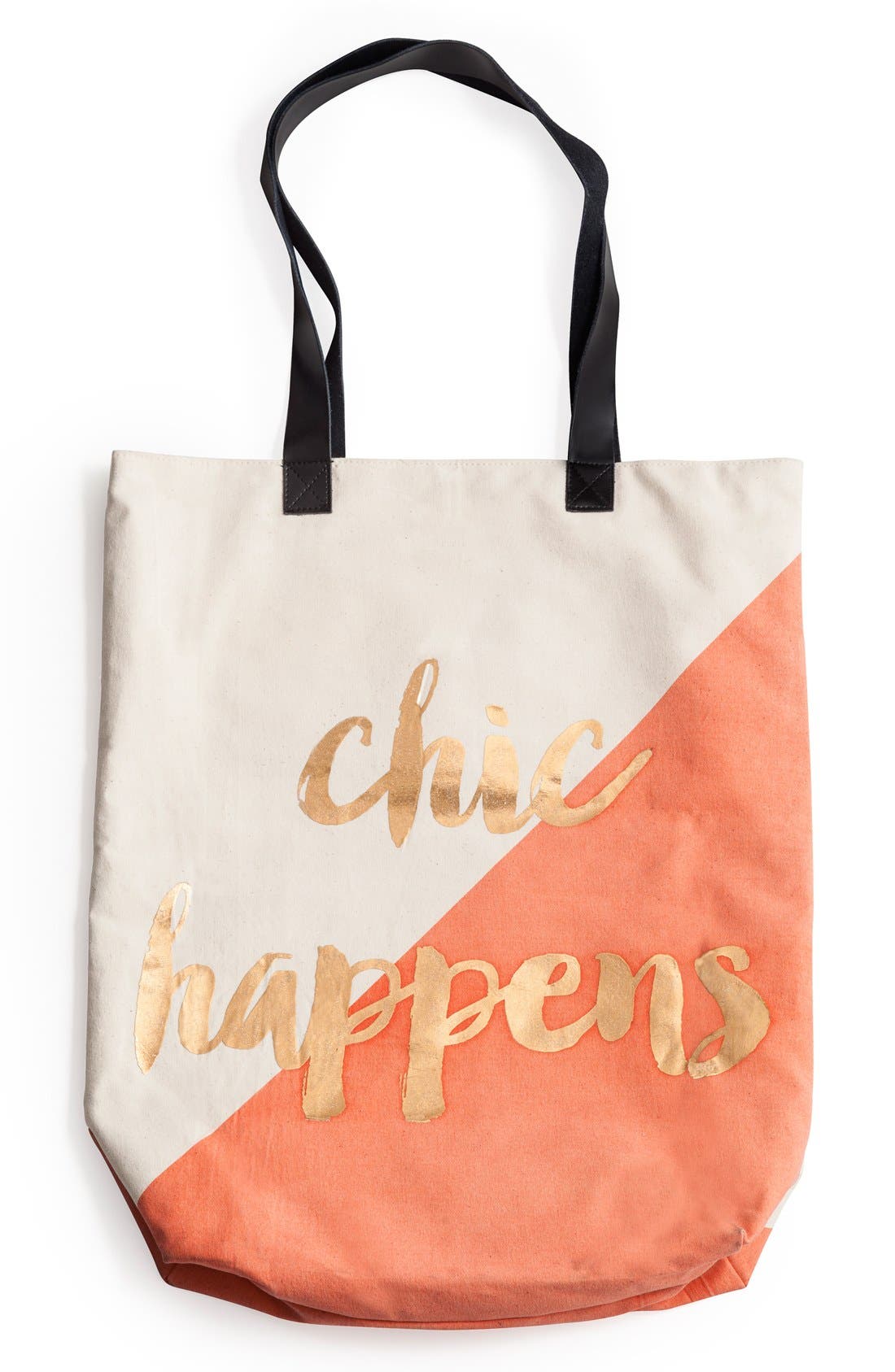 'Chic Happens' Tote, Main, color, PINK/ GOLD