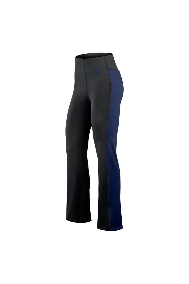 Women's Fanatics Signature Black New York Yankees Studio Fitted Flared Leggings, Alternate, color, Black