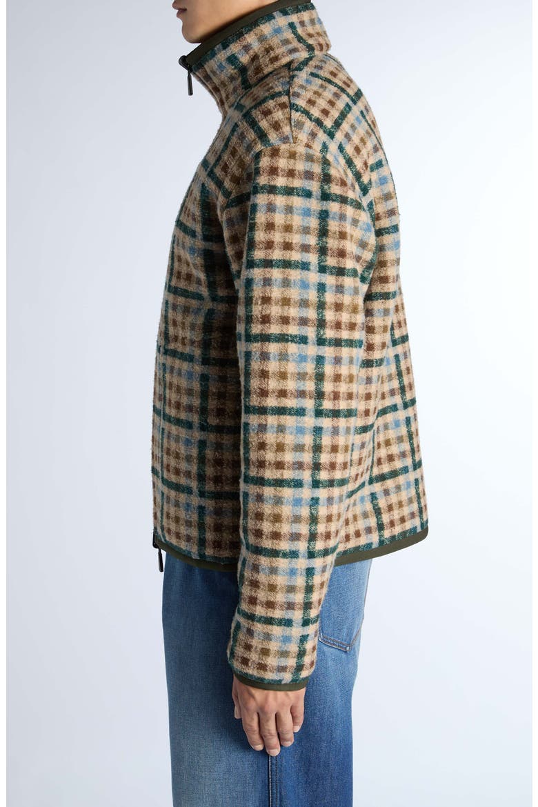 Plaid Fleece Zip Up Cardigan, Alternate, color, PLAID