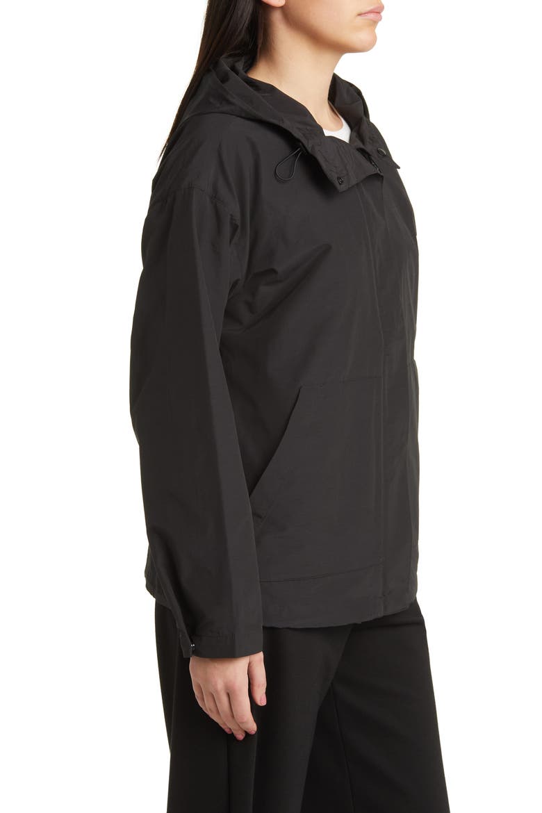 Hooded Cotton Blend Jacket, Alternate, color, BLACK