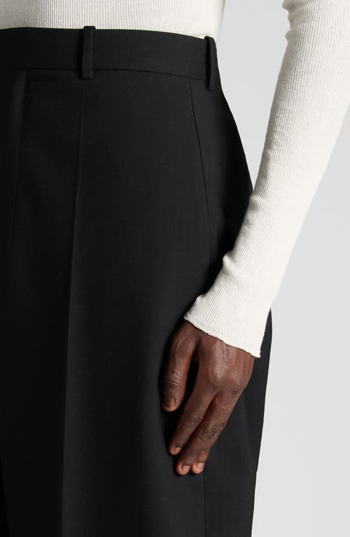 Bottega Veneta Wide Leg Cotton Trousers With Belt Loops In Blue