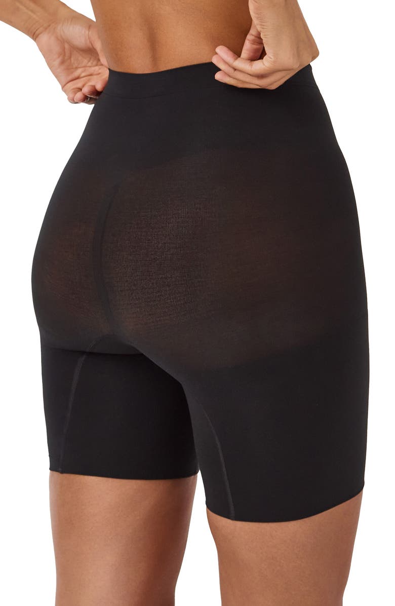 SPANX<sup>®</sup> SPANXsculpt<sup>™</sup> Seamless Power Mid-Thigh Shorts, Alternate, color, Very Black
