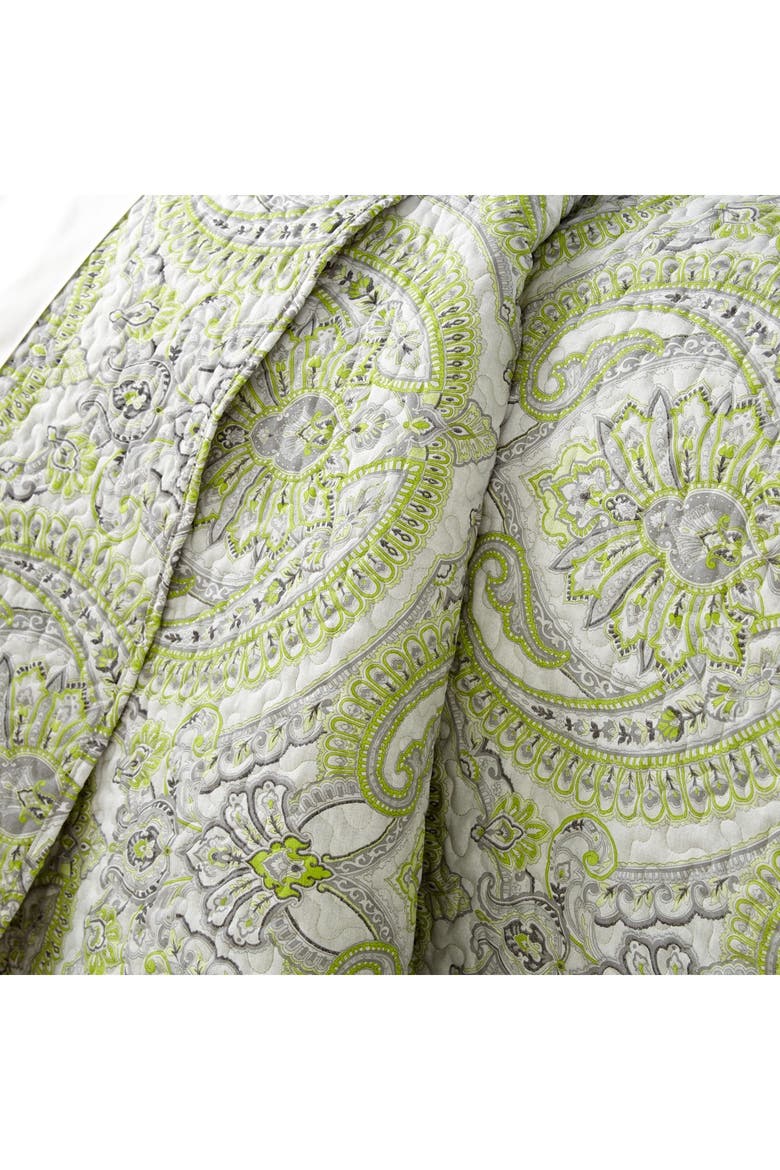Pure Melody Reversible Quilt Set, Alternate, color, GREEN