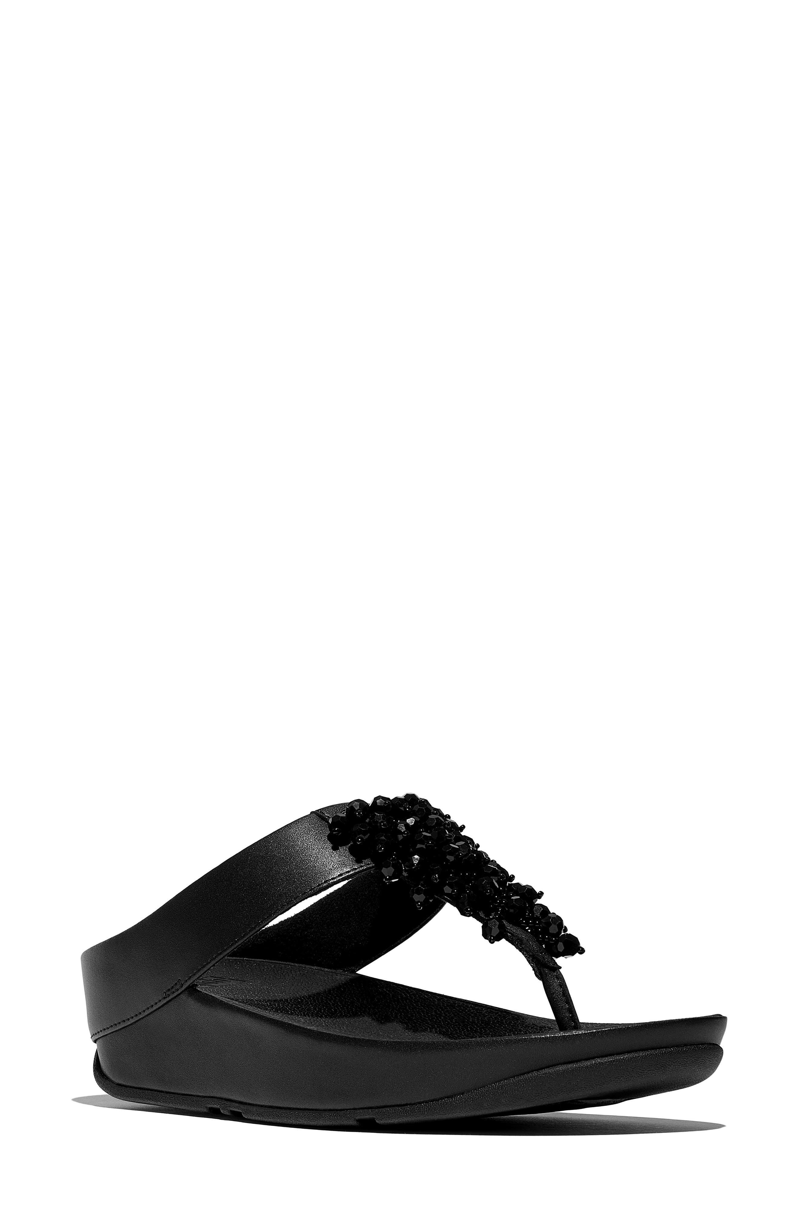 Rumba Beaded Faux Leather Flip Flop