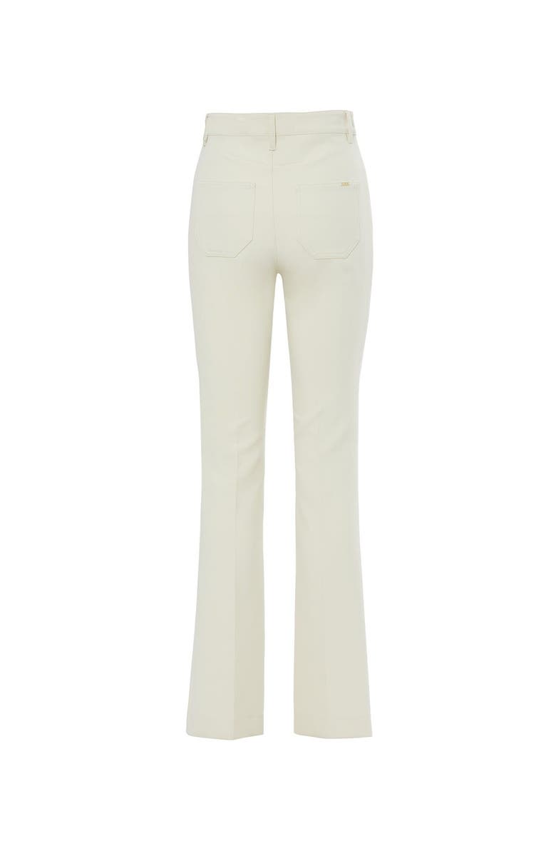 Gizia Topstitched Flared Trousers, Alternate, color, Ecru