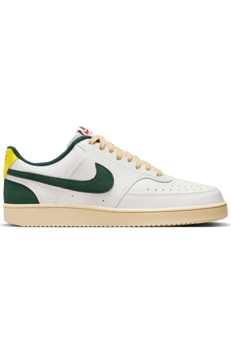Nike Court Vision Low Sneaker, Alternate, color, Sail/ Pro Green/ Picante Red