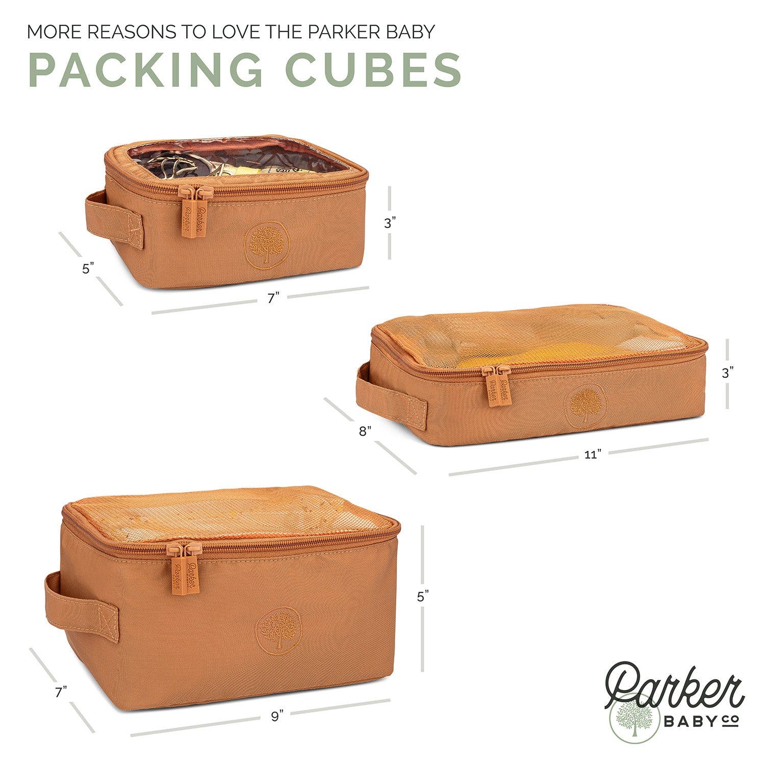 Parker Baby Co. Packing Cube Set, Alternate, color, Mocha Checker