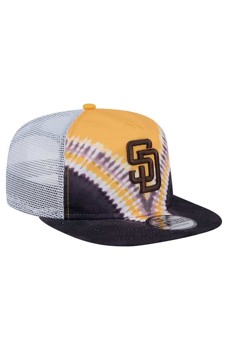 New Era Men's New Era San Diego Padres Tie-Dye Golfer Trucker Adjustable Hat, Alternate, color, Brown
