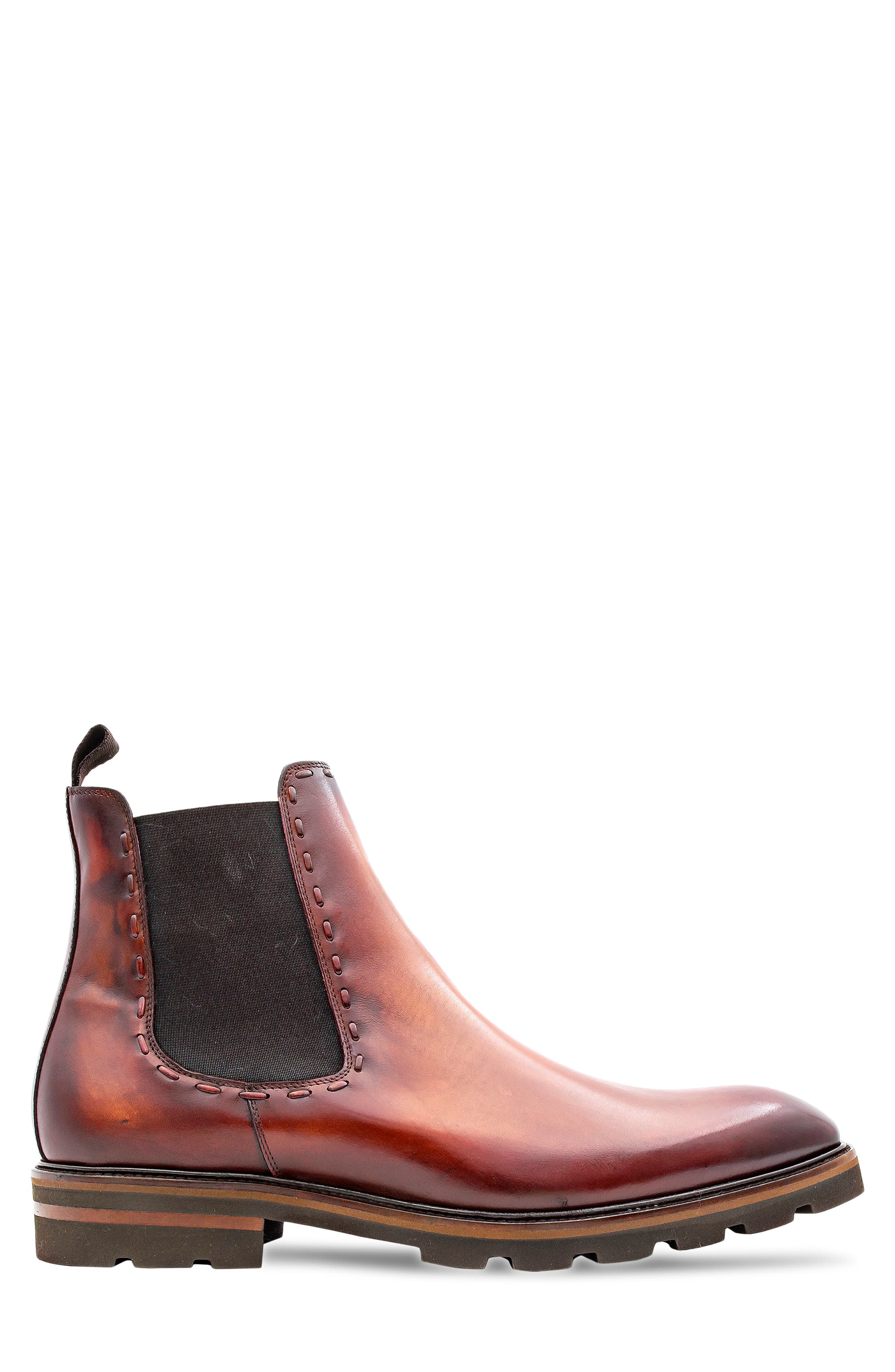 Lugged Chelsea Boot, Alternate, color, COGNAC RUST