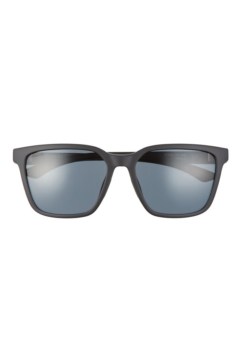 Shoutout Core 57mm Polarized Sunglasses, Main, color, MATTE BLACK / POLARIZED GRAY