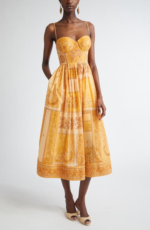 Zimmermann Lucky Bandana Print Cotton Midi Dress