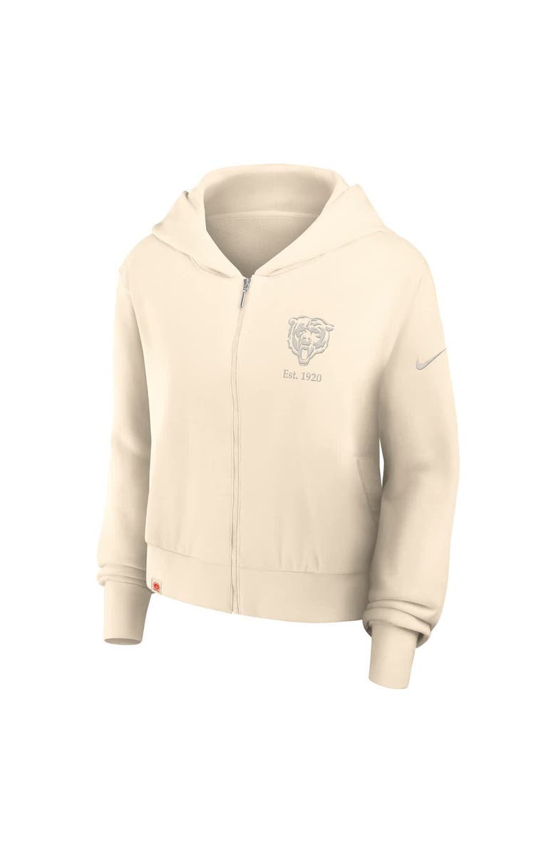 Nike Women's Nike Cream Chicago Bears Glory Cropped Full-Zip Hoodie, Alternate, color, Cream