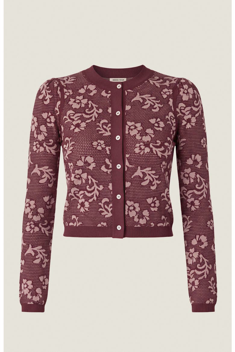 Bryn Jacquard Cardigan, Alternate, color, Cotto/Blush