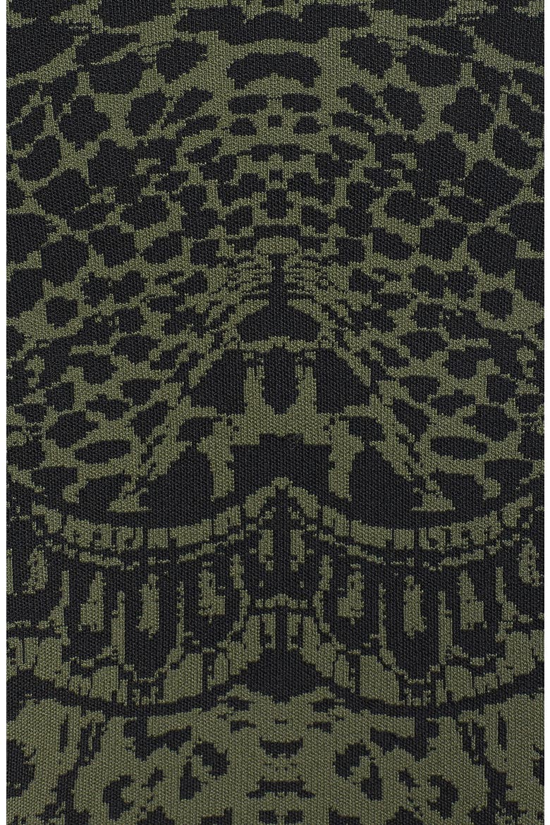 'Flote' Print A-Line Skirt, Alternate, color, BLACK/ OLIVE NITE