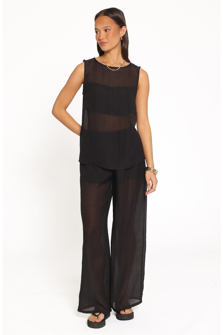 Vayla Paneled Sheer Top, Alternate, color, BLACK