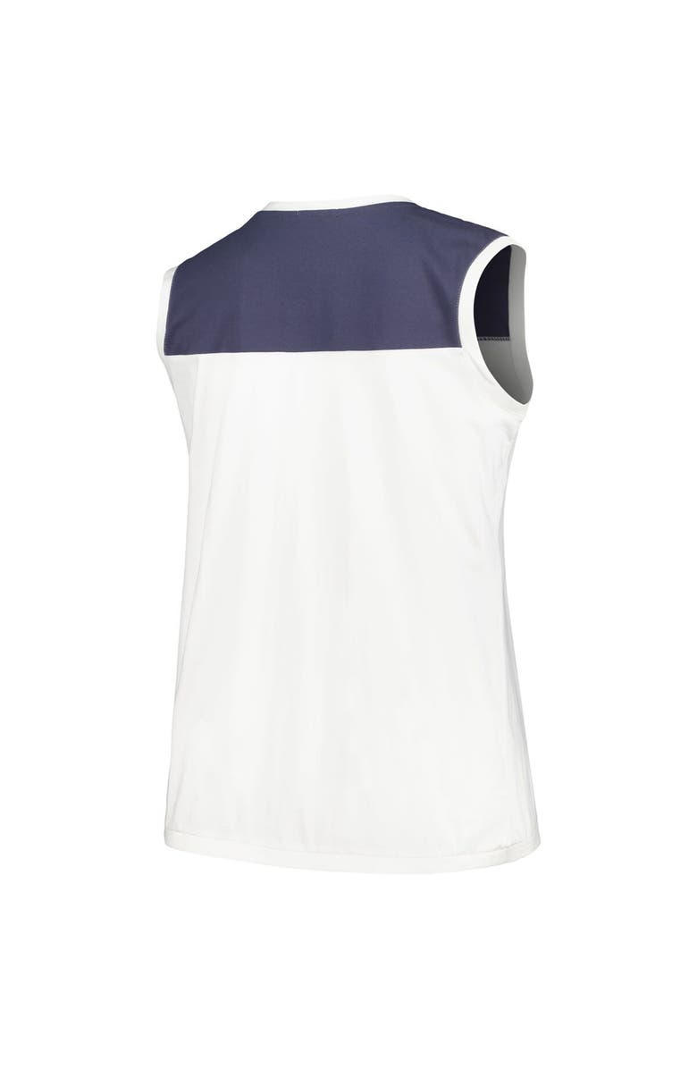 '47 Women's '47 White/Navy Tampa Bay Rays Plus Size Waist Length Muscle Tank Top, Alternate, color, White