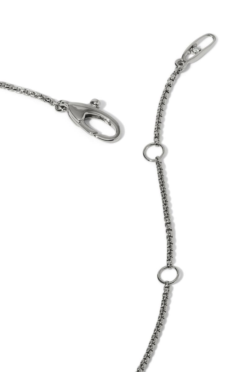 Nadri Lucia Teardrop Cubic Zirconia Pendant Necklace, Alternate, color, Rhodium