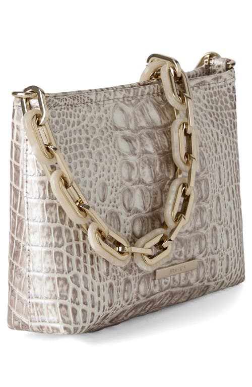 Brahmin Mod Lorelei Croc Embossed Leather Shoulder Bag In Metallic