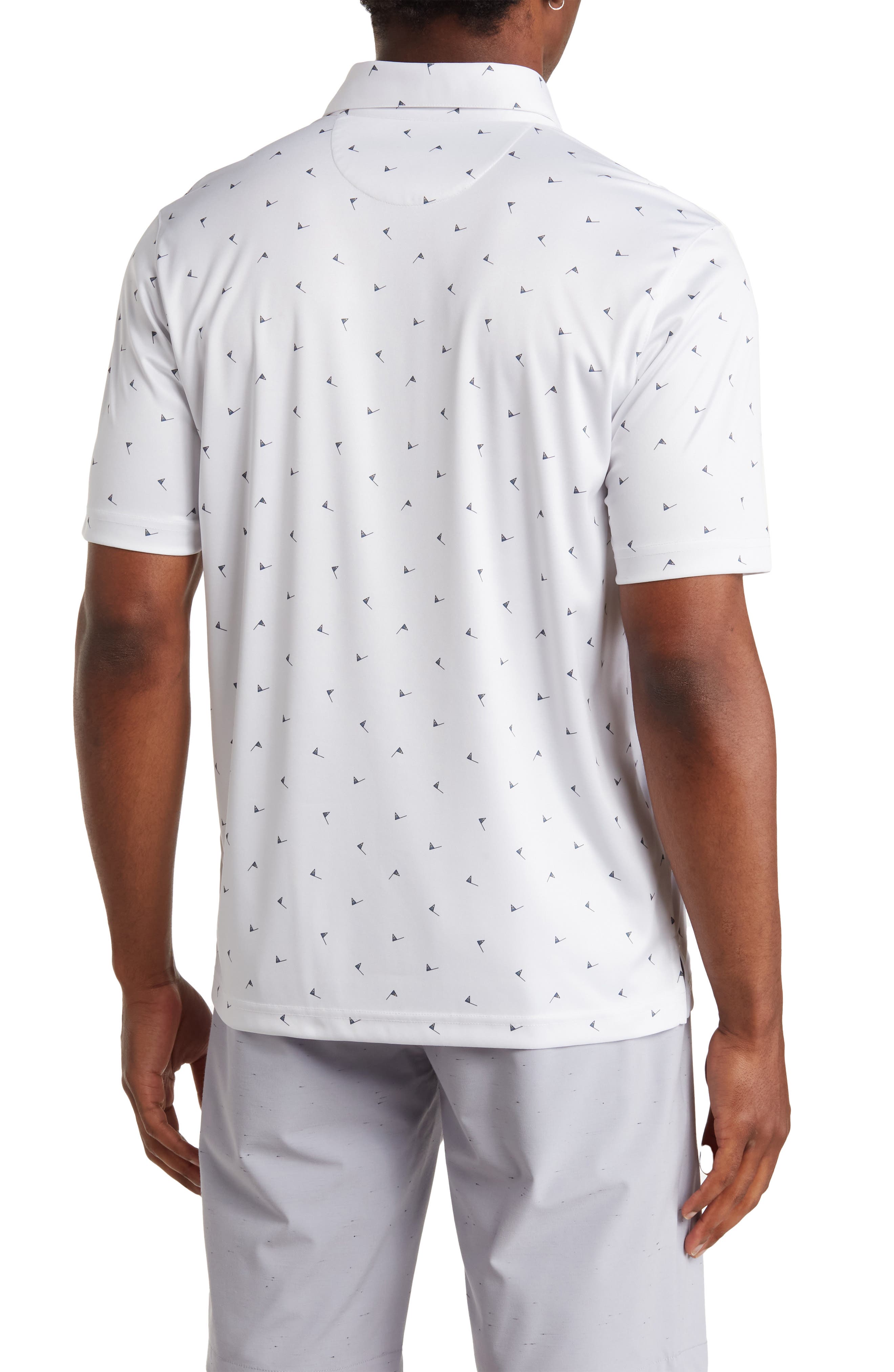 Greg Norman ML75 Microlux Pin Flag Print Polo (Men) | Nordstromrack