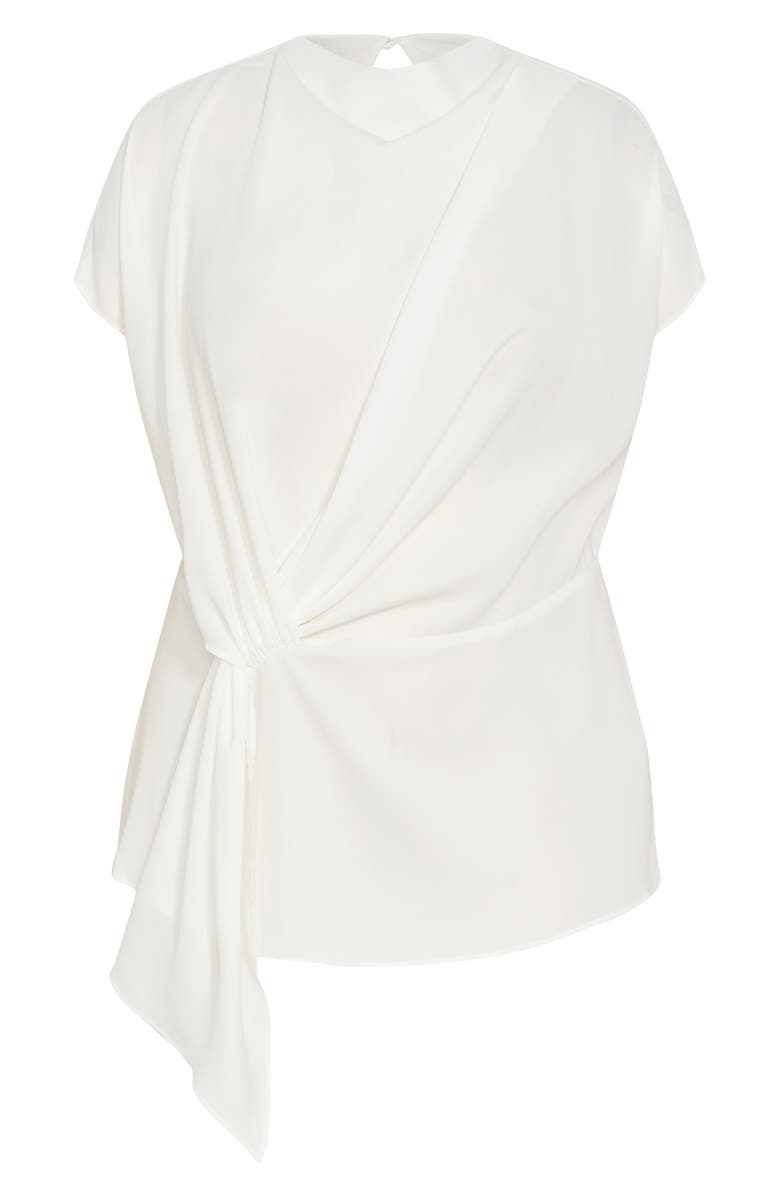 City Chic Temple Ave Side Drape Top, Alternate, color, Pearl