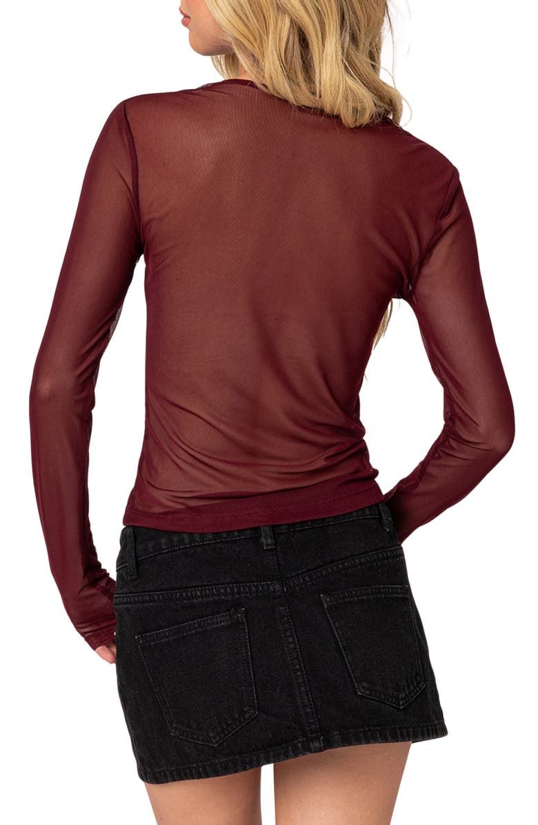 EDIKTED Stargaze Sheer Mesh Top, Alternate, color, 