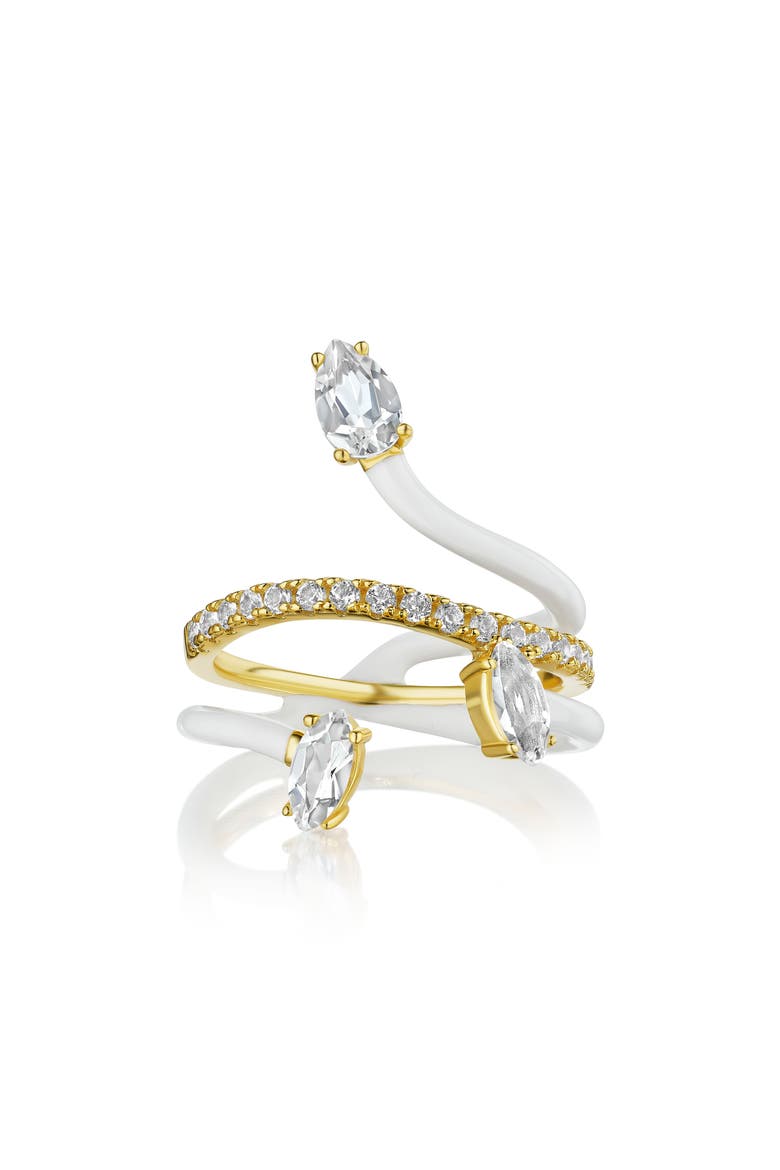 White Topaz Vine Ring - Size 7, Main, color, WHITE