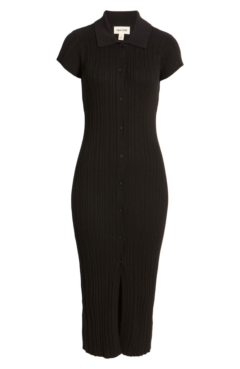 Open Edit Button Front Ribbed Midi Dress | Nordstromrack