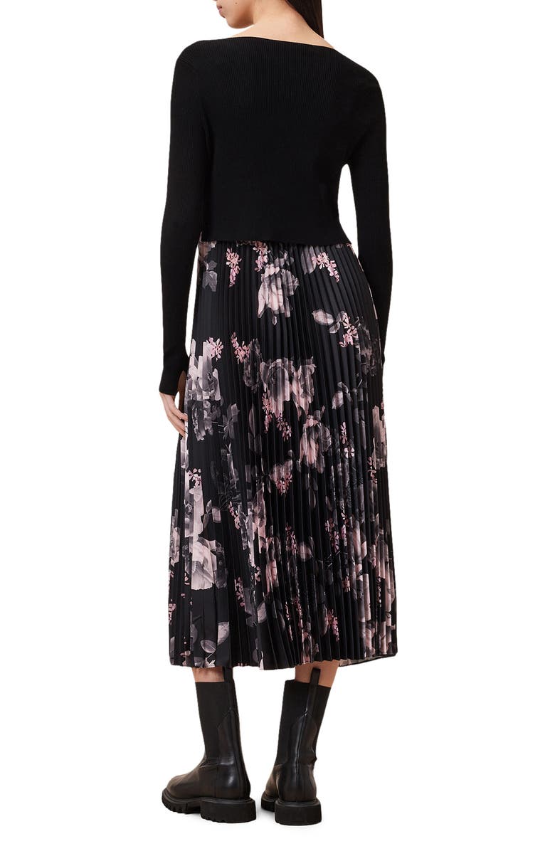 AllSaints Hera Crop Sweater & Midi Slipdress Set, Alternate, color, 