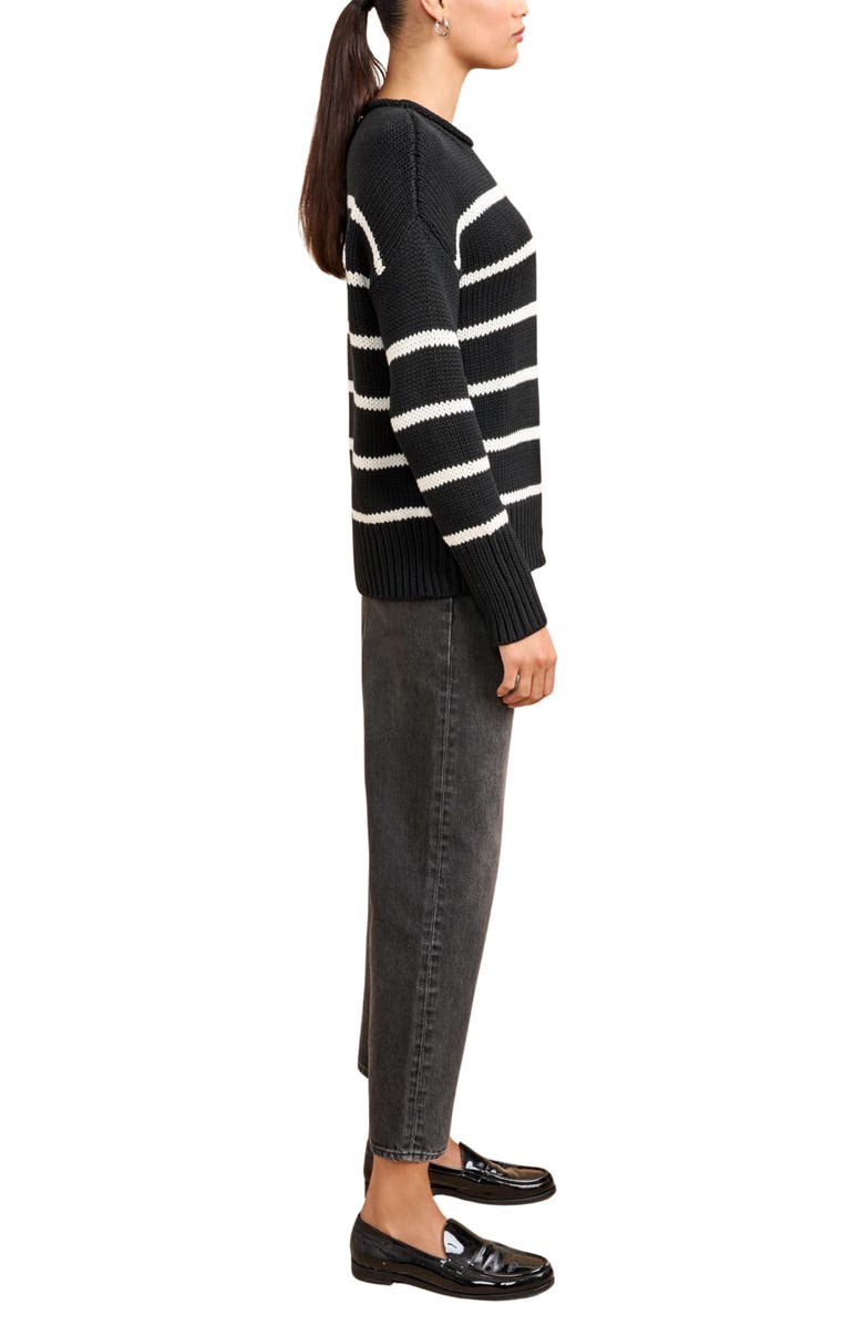 La Ligne Marina Sweater, Alternate, color, Black/Cream