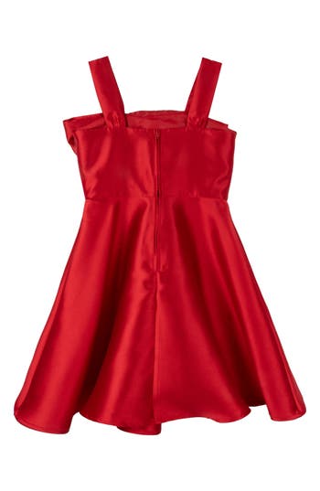 Rare Editions Kids' Mikado Satin Dress In Red