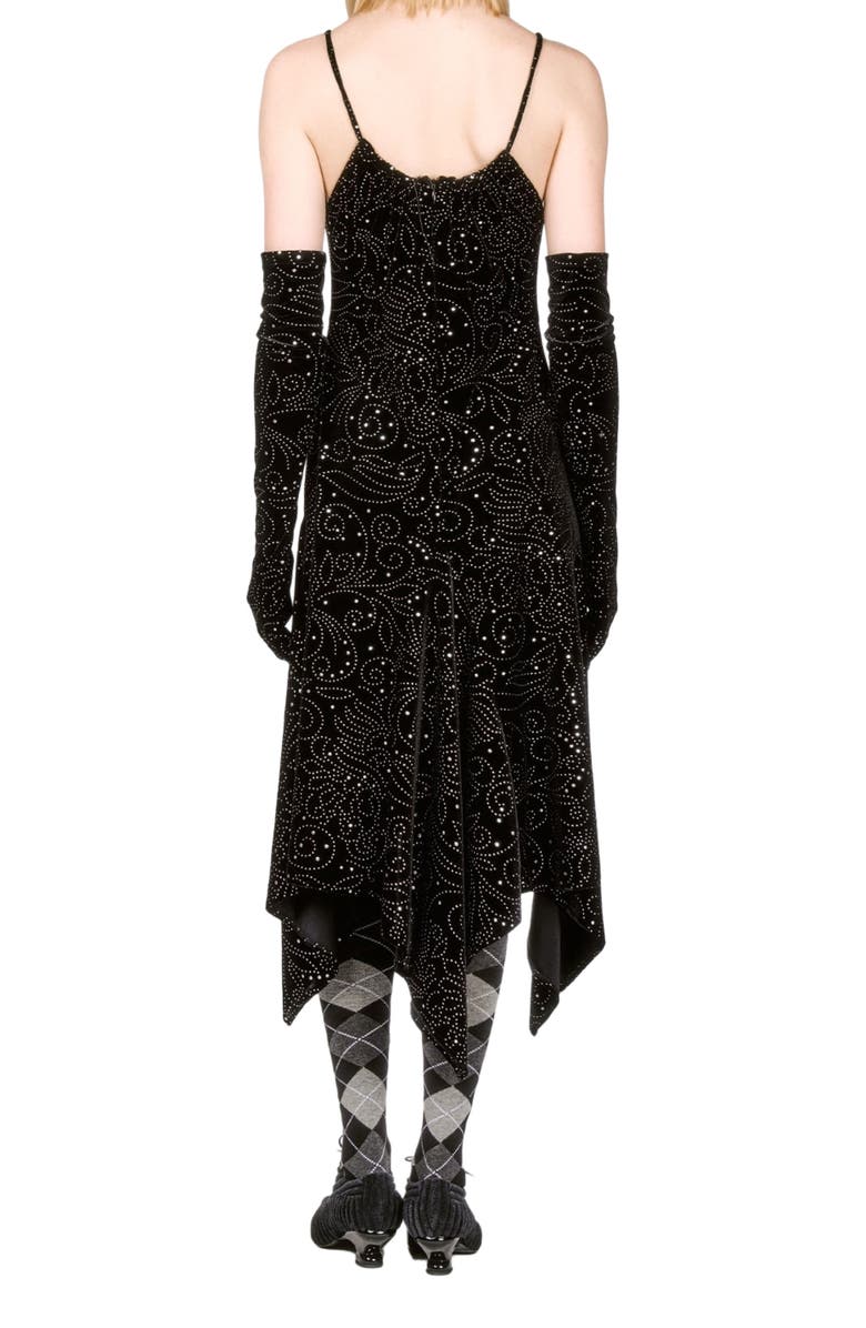 Anna Sui Bugle Bead Sequins Long Gloves, Alternate, color, Black Multi