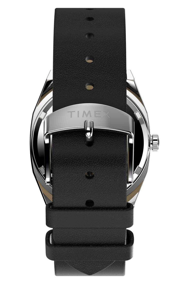 Timex® Automatic 1983 E-Line Reissue Leather Strap Watch, 34mm