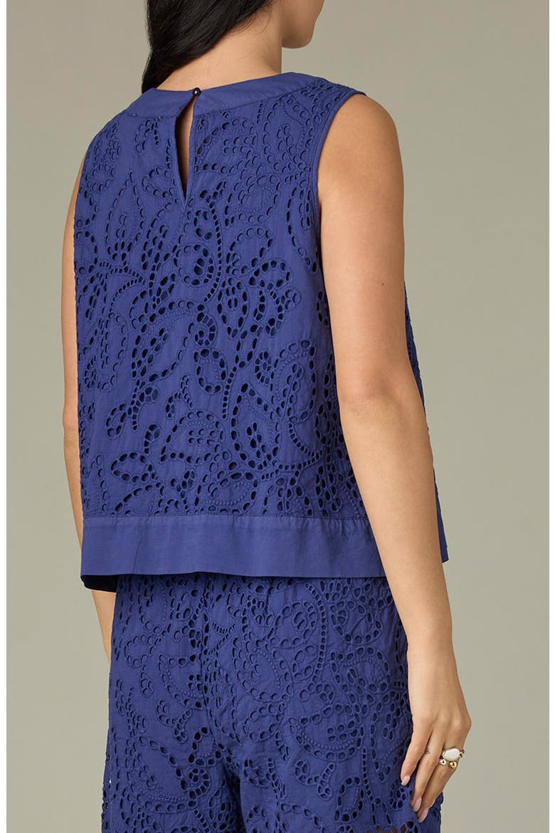 Eyelet Crop Tank, Alternate, color, BLUE MARINA