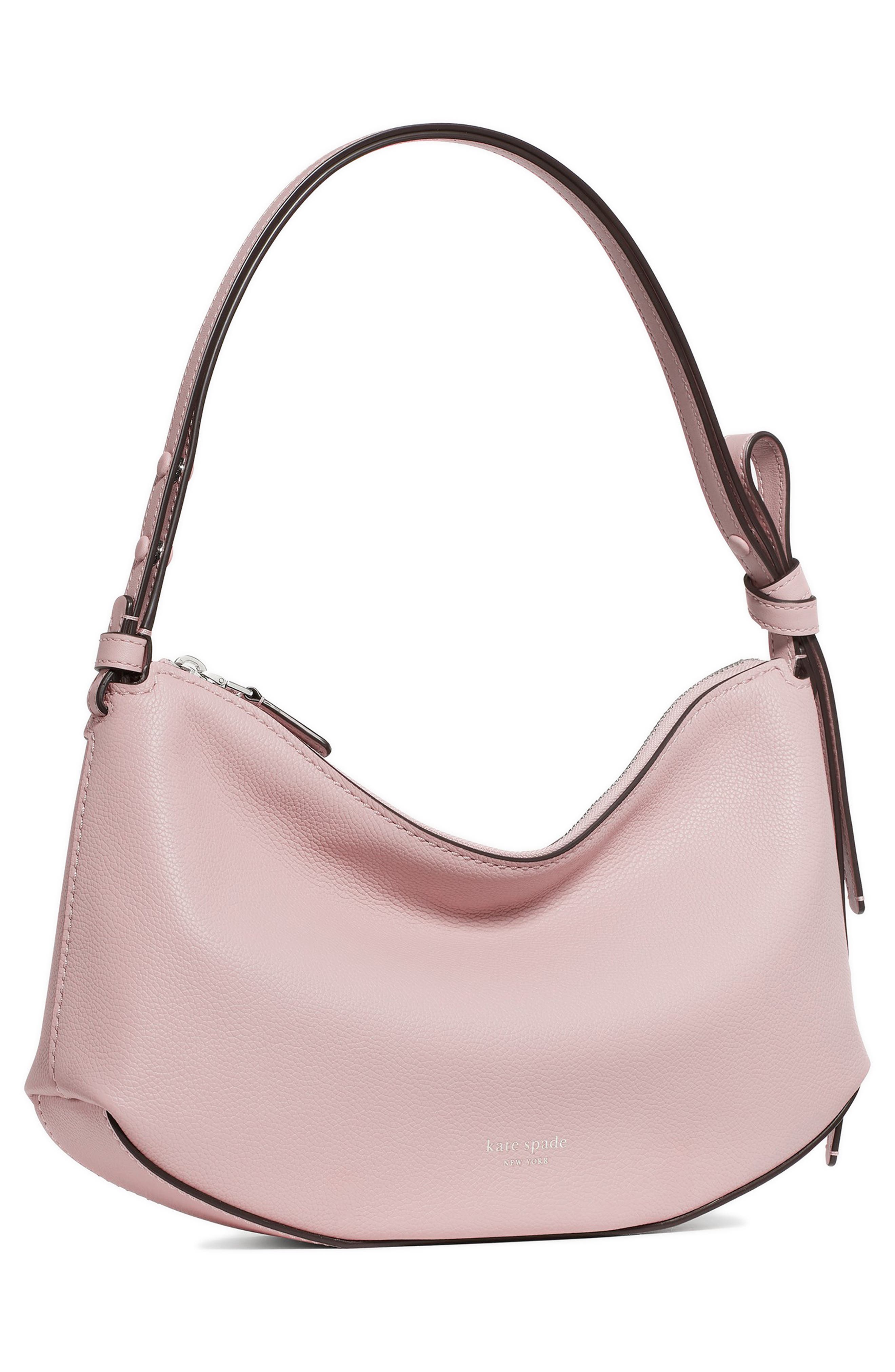 Loop Pebbled Leather Shoulder Bag, Alternate, color, SMOKEY PETAL
