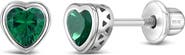 In Season Jewelry Cubic Zirconia Birthstone Heart Earrings