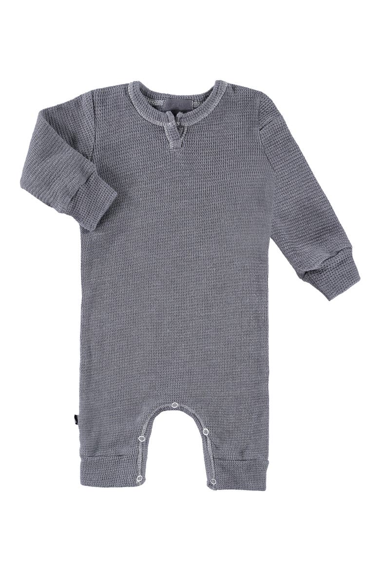 Thermal Knit Romper, Main, color, GRAY