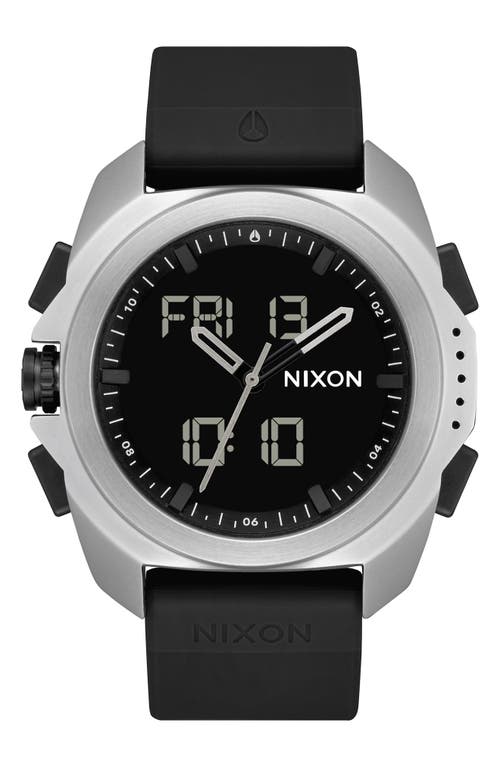 Nixon Ripley Ana-digi Silicone Strap Watch, 47mm In Black
